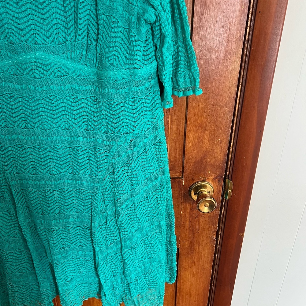 Rabbit Rabbit Rabbit Teal Women's Dress - Picture 3 of 4